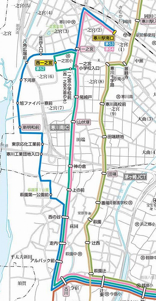 バスで路線図