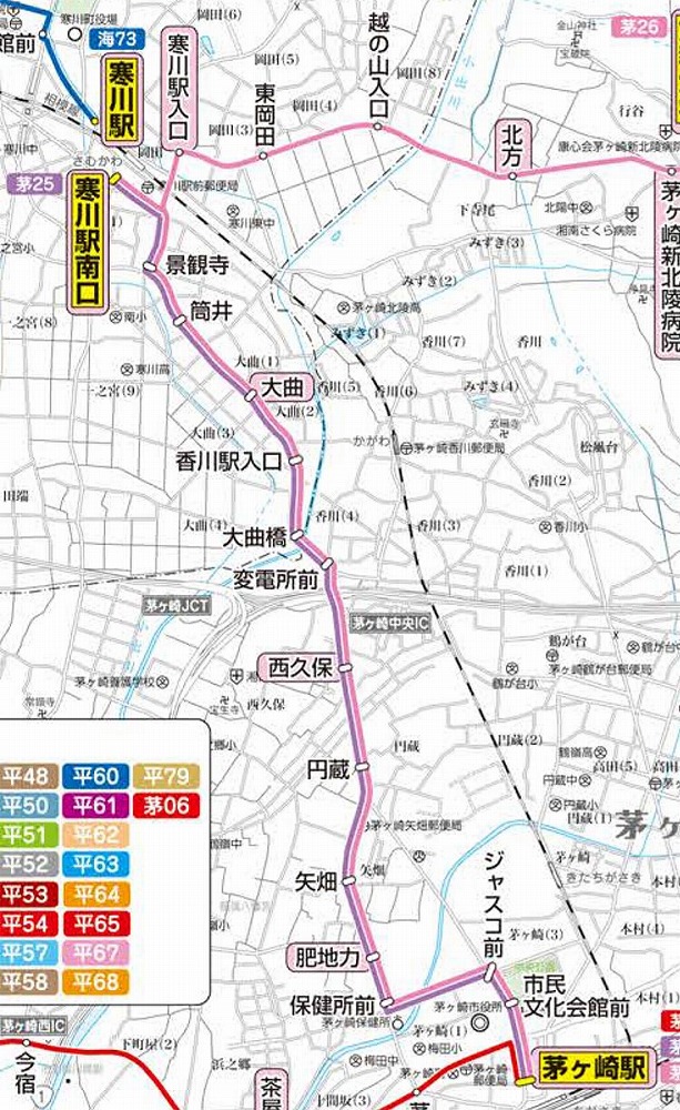 バスで路線図